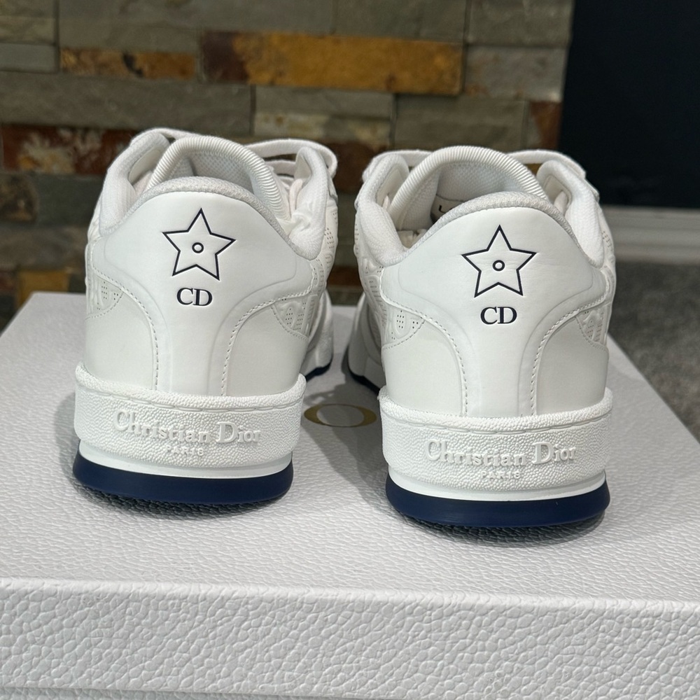 SOLD‼️Christian Dior - Dior One White Oblique Perforated Calfskin Womens Sneaker - Picture 12 of 14